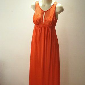 SOLD IN ETSY. Vintage 70s Komar Peekaboo Lace Nylon Chiffon Night Gown